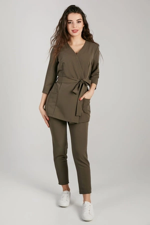 Tunika medyczna damska - rękaw 3/4 - Dark olive