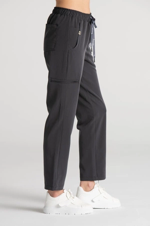 Spodnie medyczne proste damskie - Merit - Grey melange - KangooSoft Premium