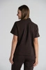 Elegancka koszula medyczna damska Rebecca - Dark chocolate - Kangoomed by Emily
