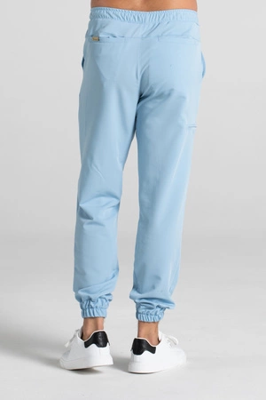 Spodnie medyczne joggery męskie - Sokrates - Baby blue - KangooSoft Premium