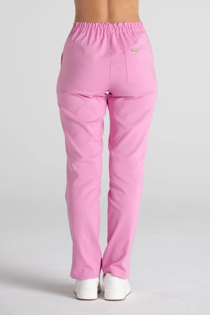 Eleganckie spodnie medyczne damskie z rozcięciem - Esther - Flamingo pink - Kangoomed by Emily