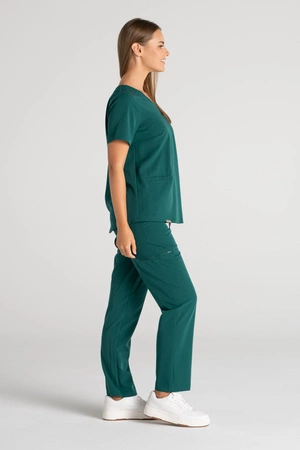 Bluza medyczna damska Merit - Bottle green - KangooSoft Premium