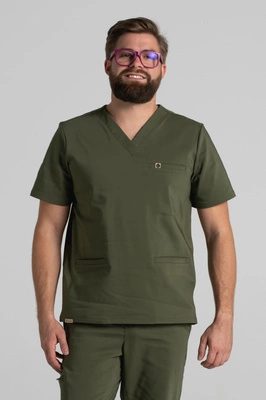 Bluza medyczna męska - Sokrates - Military green - KangooNature