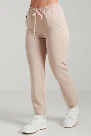 Spodnie medyczne proste damskie - Merit - Caffe Latte