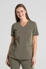 Bluza medyczna damska Merit - Olive melange - KangooSoft Premium