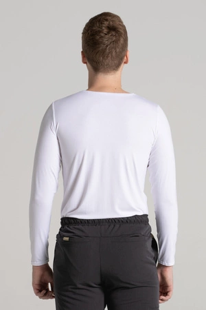 Longsleeve medyczny męski - Comfy white - Bamboo collection