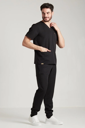 Spodnie medyczne joggery męskie - Sokrates - Onyx black