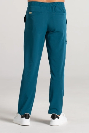 Spodnie medyczne proste męskie - Sokrates - Mermaid blue - KangooSoft Premium