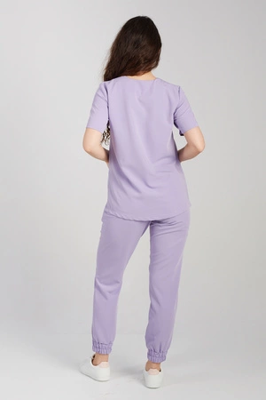 Spodnie medyczne joggery damskie - Merit - Lilac dream