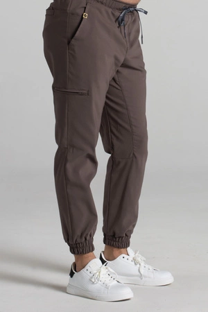 Spodnie medyczne joggery męskie - Sokrates - Walnut brown - KangooNature