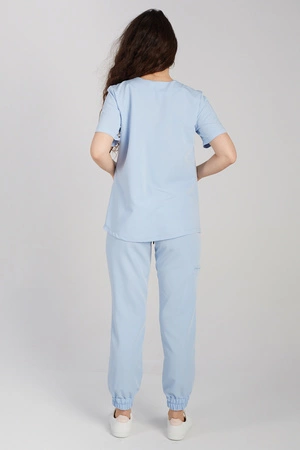 Spodnie medyczne joggery damskie - Merit - Celestial blue