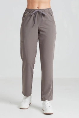 Spodnie medyczne proste damskie - Merit - Cocoa brown