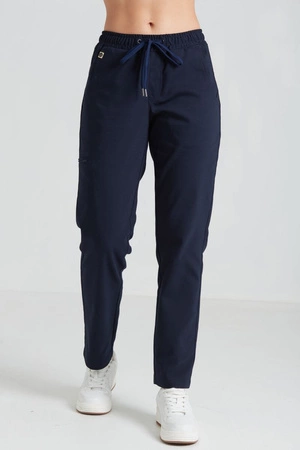 Spodnie medyczne proste damskie - Merit - Cansas navy - KangooNature