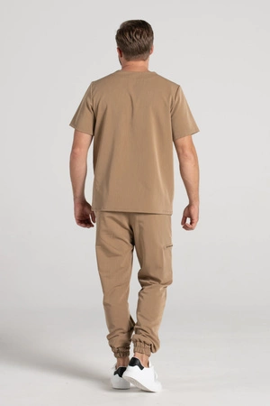 Bluza medyczna męska - Sokrates - Caramel - KangooSoft Premium