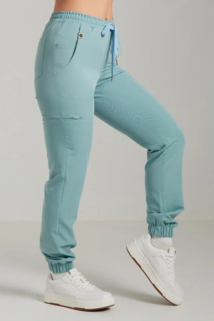 Spodnie medyczne joggery damskie - Merit - Sky blue