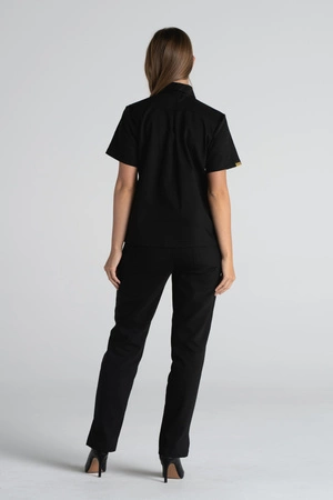 Elegancka koszula medyczna damska Rebecca - Ink black - Kangoomed by Emily