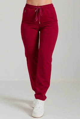 Spodnie medyczne proste damskie - Merit - Electric currant