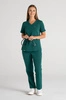 Spodnie medyczne proste damskie - Merit - Bottle green - KangooSoft Premium