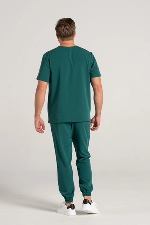 Bluza medyczna męska - Sokrates - Bottle green - KangooSoft Premium