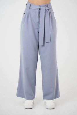 Spodnie medyczne damskie z szeroką nogawką - Lucy - Dove - KangooSoft