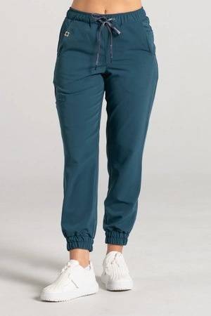 Spodnie medyczne joggery damskie - Merit - Ocean blue