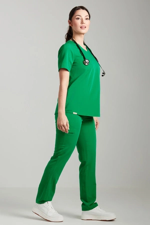 Spodnie medyczne proste damskie - Merit - Emerald green