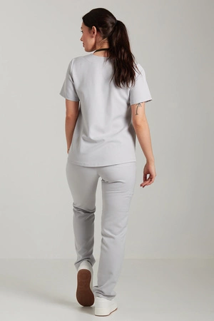 Spodnie medyczne proste damskie - Merit - Silver grey