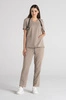 Spodnie medyczne proste damskie - Merit - Perfect beige - KangooSoft Premium