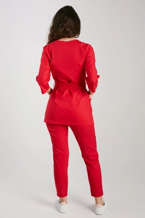 Tunika medyczna damska - rękaw 3/4 - KangooNature - Bold red