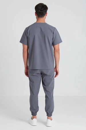 Spodnie medyczne joggery męskie - Sokrates - Shadow grey - KangooNature