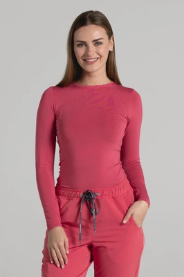 Longsleeve medyczny damski - Crazy pink - Bamboo collection