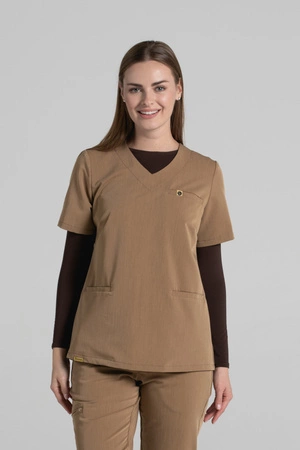 Longsleeve medyczny damski - Sweet chocolate - Bamboo collection