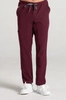Spodnie medyczne proste męskie - Sokrates - Cranberry - KangooSoft Premium