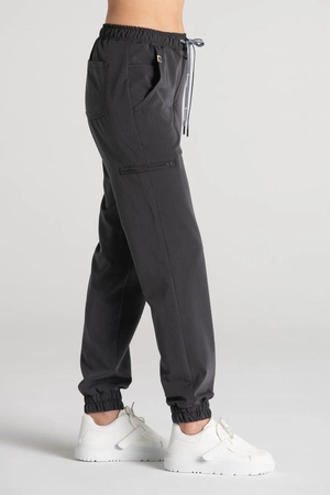 Spodnie medyczne joggery damskie - Merit - Grey melange - KangooSoft Premium