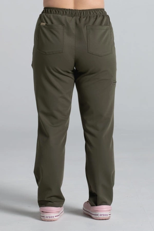 Spodnie medyczne proste damskie - Merit - Tuscan moss - KangooSoft Premium