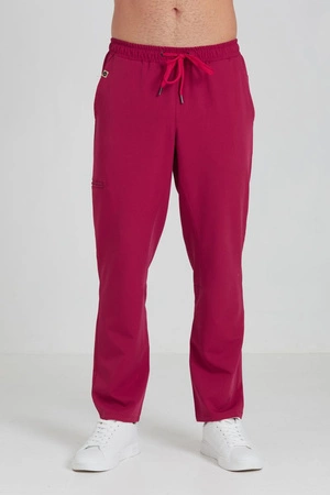 Spodnie medyczne proste męskie - Sokrates - Viva magenta