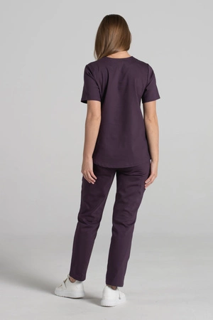 Spodnie medyczne proste damskie - Merit - Dark plum - KangooNature