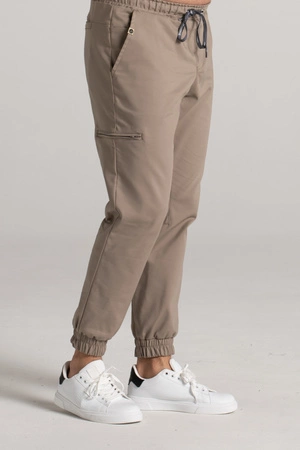 Spodnie medyczne joggery męskie - Sokrates - Taupe - KangooNature