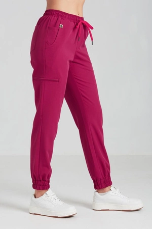 Spodnie medyczne joggery damskie - Merit - Viva magenta