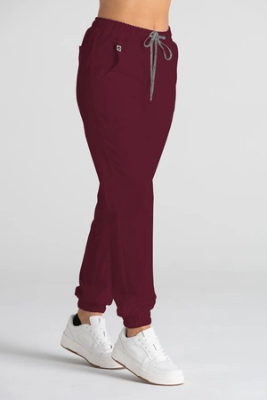Spodnie medyczne joggery damskie - Merit - Cranberry - KangooSoft Premium