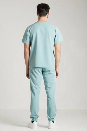 Spodnie medyczne joggery męskie - Sokrates - Sky blue
