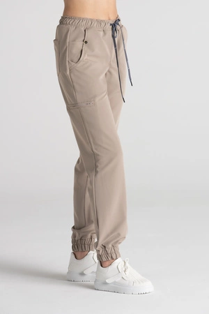 Spodnie medyczne joggery damskie - Merit - Perfect beige - KangooSoft Premium