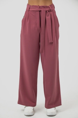 Spodnie medyczne damskie z szeroką nogawką - Lucy - Dusty pink - KangooSoft Premium