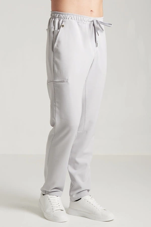 Spodnie medyczne proste męskie - Sokrates - Silver grey