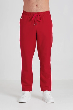 Spodnie medyczne proste męskie - Sokrates - Poppy red