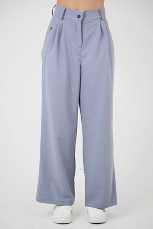 Spodnie medyczne damskie z szeroką nogawką - Lucy - Dove - KangooSoft