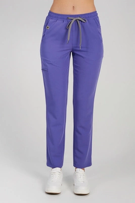 Spodnie medyczne proste damskie - Merit - Atomic berry