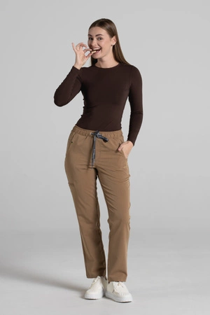 Longsleeve medyczny damski - Sweet chocolate - Bamboo collection