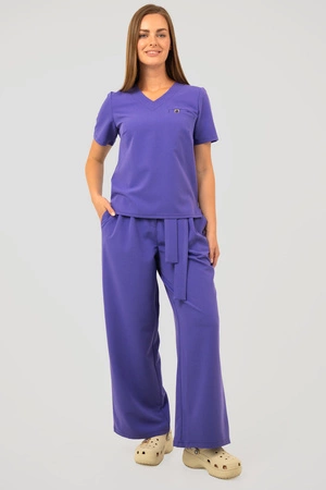 Krótka bluza medyczna damska Florence - Atomic berry - KangooSoft