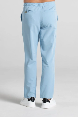 Spodnie medyczne proste męskie - Sokrates - Baby blue - KangooSoft Premium